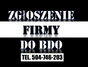 Rejestr BDO, tel. 504-746-203. Cena za złożenie wniosku dla firmy