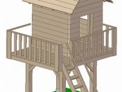 Projekt domek dla dzieci drewniany 3D