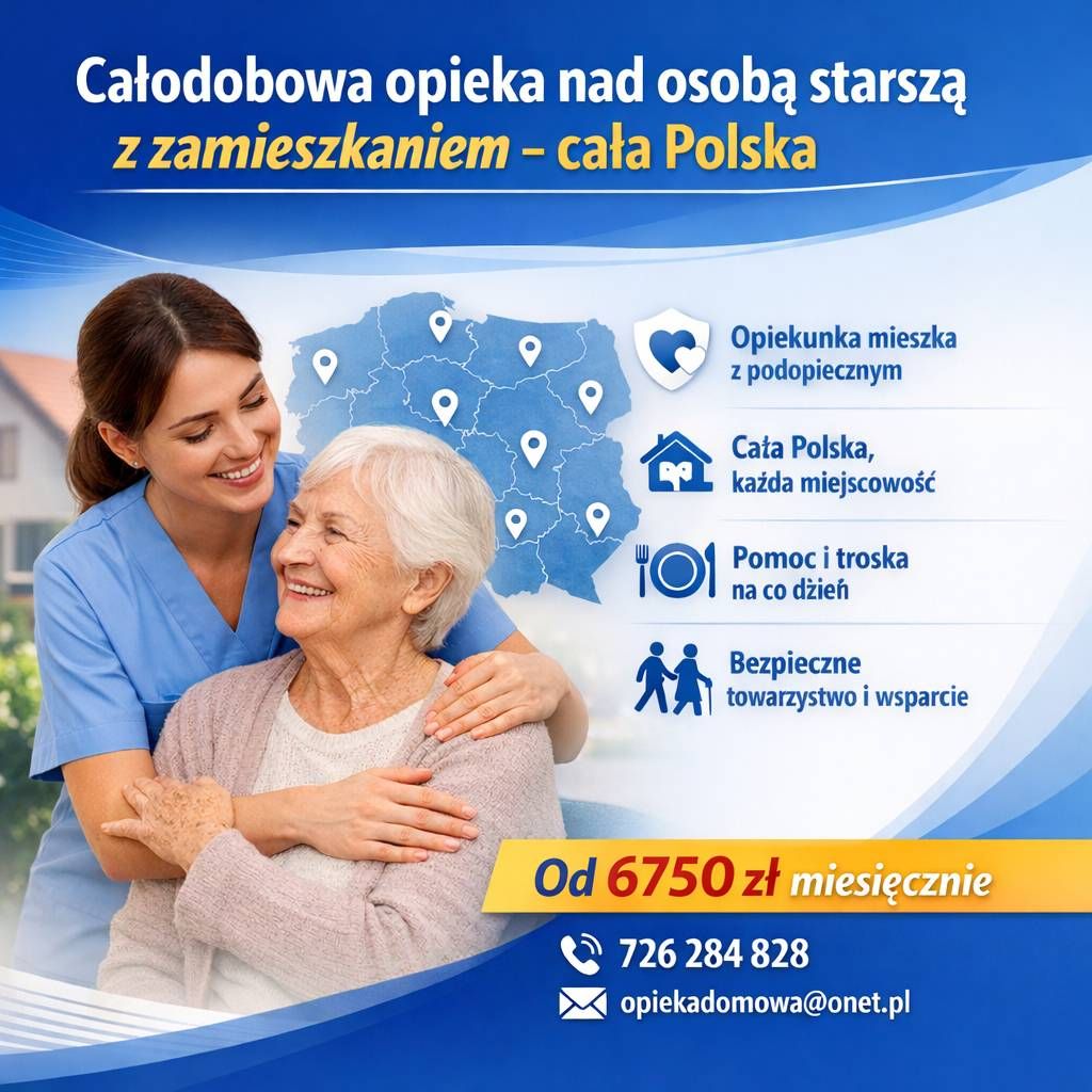 Całodobowa opieka domowa z zamieszkaniem - seniorzy cała Polska - Zdjęcie 1