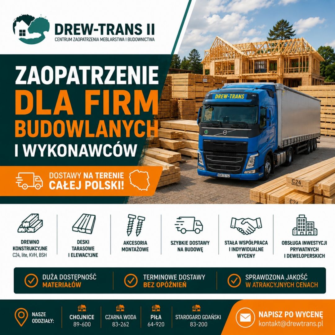 Drewno konstrukcyjne C24 | KVH | BSH – hurtowe dostawy pomorskie Chojnice - Zdjęcie 1