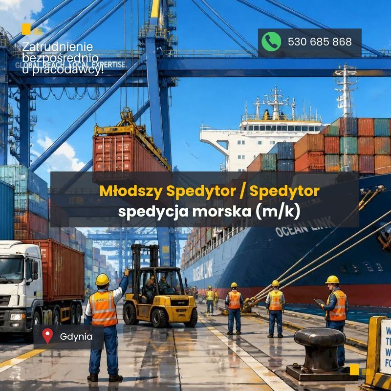Młodszy Spedytor / Spedytor morski (k/m) Gdynia - Zdjęcie 1
