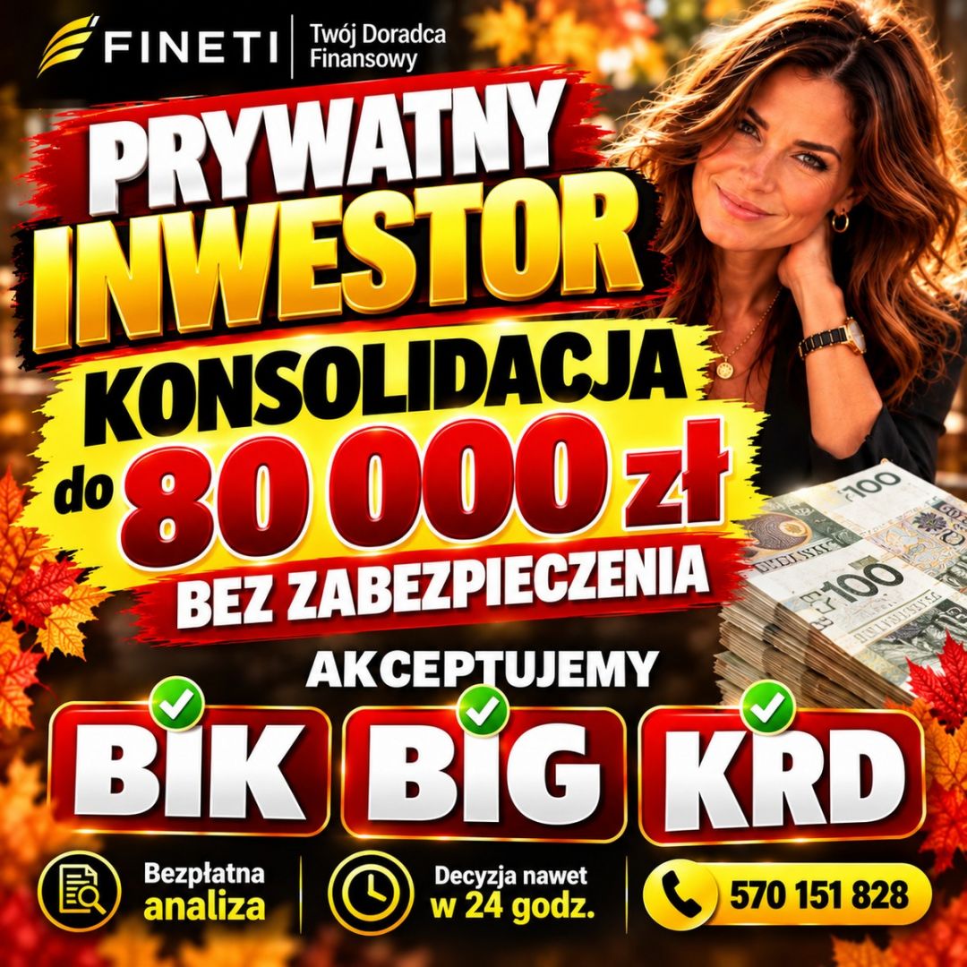 Konsolidacja BIK/BIG/KRD/ZUS/US – Prywatny inwestor do 80 tys Gdańsk - Zdjęcie 1