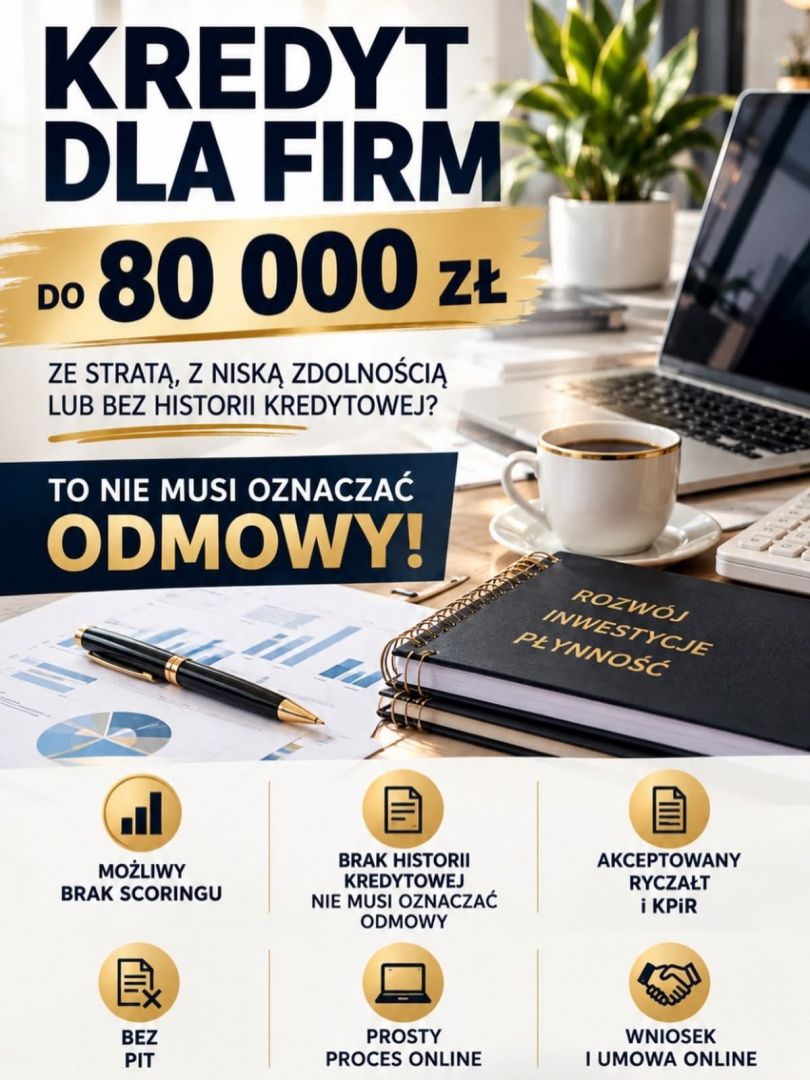 BANK POWIEDZIAŁ „NIE”? TWOJA FIRMA NADAL MOŻE DOSTAĆ NAWET 80 000 ZŁ! Gdańsk - Zdjęcie 1
