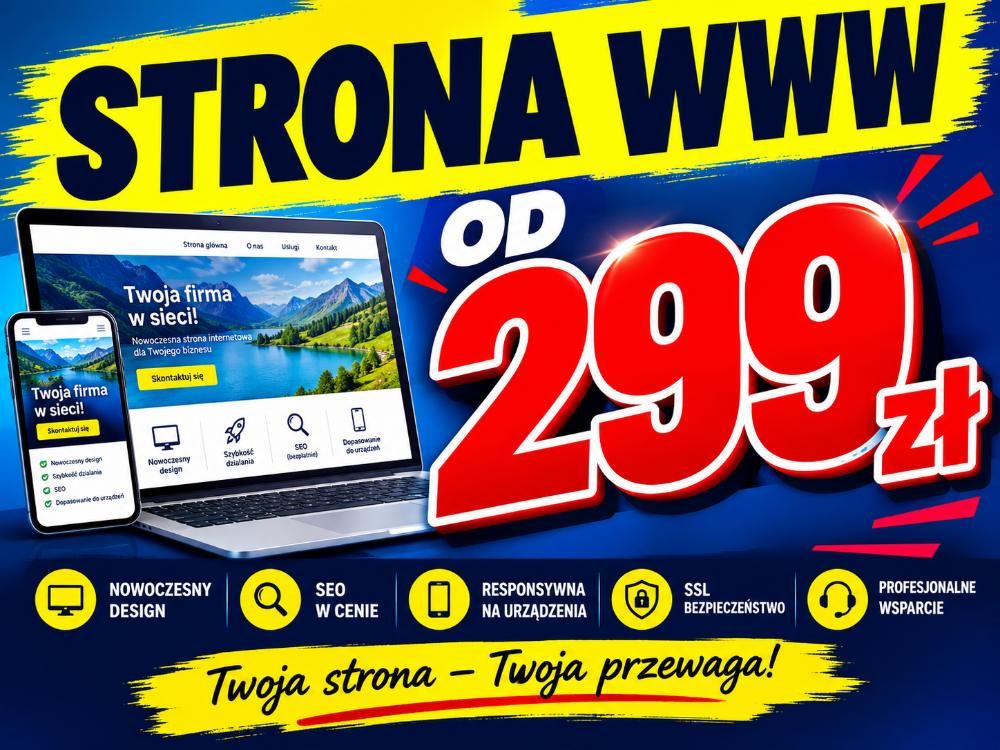Strony internetowe za 299 zł - wykonanie od A do Z Kraków - Zdjęcie 1